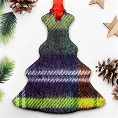 Yellow Plaid Flannel Christmas Tree Ornament (two Sides) by snowwhitegirl