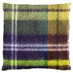 Yellow Plaid Flannel Large Flano Cushion Case (one Side) by snowwhitegirl