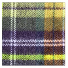 Yellow Plaid Flannel Large Satin Scarf (square) by snowwhitegirl