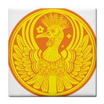 Phoenix Bird Legend Coin Fire Tile Coasters Front