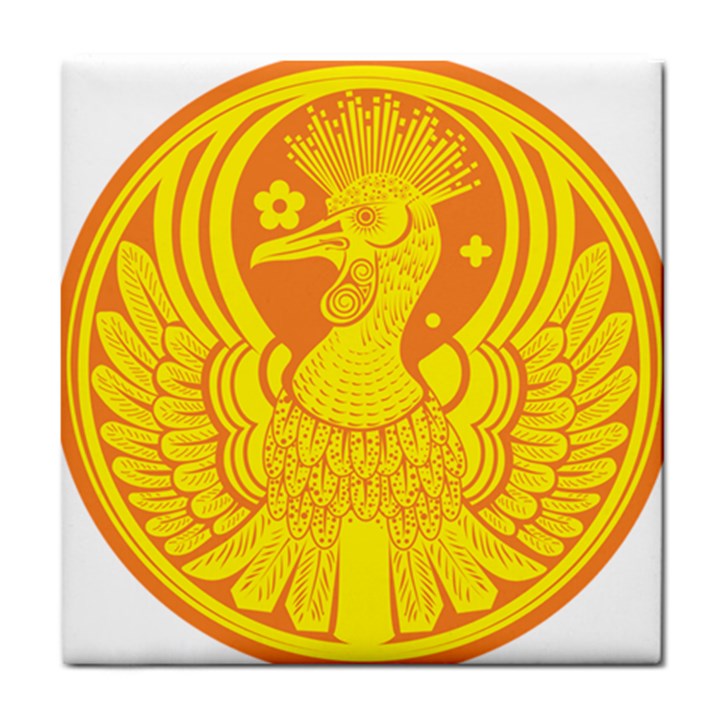 Phoenix Bird Legend Coin Fire Tile Coasters