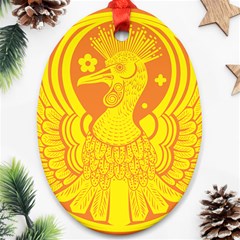 Phoenix Bird Legend Coin Fire Ornament (Oval)