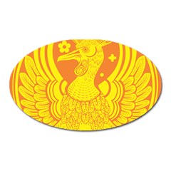 Phoenix Bird Legend Coin Fire Oval Magnet