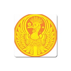 Phoenix Bird Legend Coin Fire Square Magnet