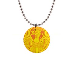 Phoenix Bird Legend Coin Fire 1  Button Necklace