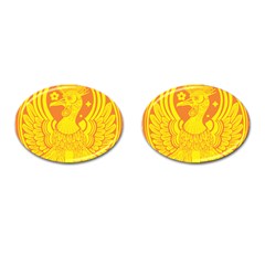 Phoenix Bird Legend Coin Fire Cufflinks (oval) by Sudhe