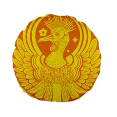 Phoenix Bird Legend Coin Fire Standard 15  Premium Round Cushions