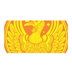 Phoenix Bird Legend Coin Fire Satin Wrap by Sudhe