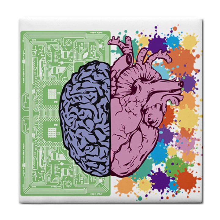 Brain Heart Balance Emotion Tile Coasters