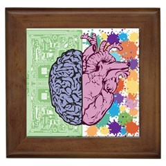 Brain Heart Balance Emotion Framed Tiles by Sudhe