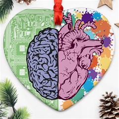 Brain Heart Balance Emotion Ornament (heart) by Sudhe