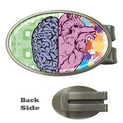 Brain Heart Balance Emotion Money Clips (oval)  by Sudhe