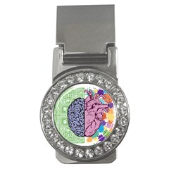 Brain Heart Balance Emotion Money Clips (cz)  by Sudhe