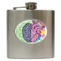 Brain Heart Balance Emotion Hip Flask (6 Oz) by Sudhe