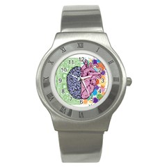 Brain Heart Balance Emotion Stainless Steel Watch by Sudhe