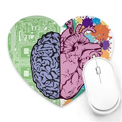 Brain Heart Balance Emotion Heart Mousepads by Sudhe