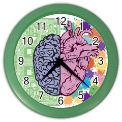 Brain Heart Balance Emotion Color Wall Clock by Sudhe