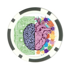 Brain Heart Balance Emotion Poker Chip Card Guard by Sudhe