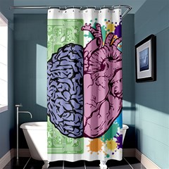 Brain Heart Balance Emotion Shower Curtain 36  X 72  (stall)  by Sudhe