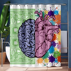 Brain Heart Balance Emotion Shower Curtain 60  X 72  (medium)  by Sudhe