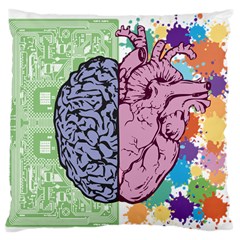 Brain Heart Balance Emotion Large Cushion Case (one Side) by Sudhe