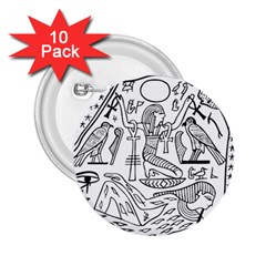 Egyptian Hieroglyphics History Seb 2 25  Buttons (10 Pack)  by Sudhe