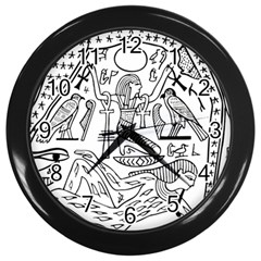 Egyptian Hieroglyphics History Seb Wall Clock (Black)