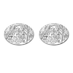 Egyptian Hieroglyphics History Seb Cufflinks (oval) by Sudhe