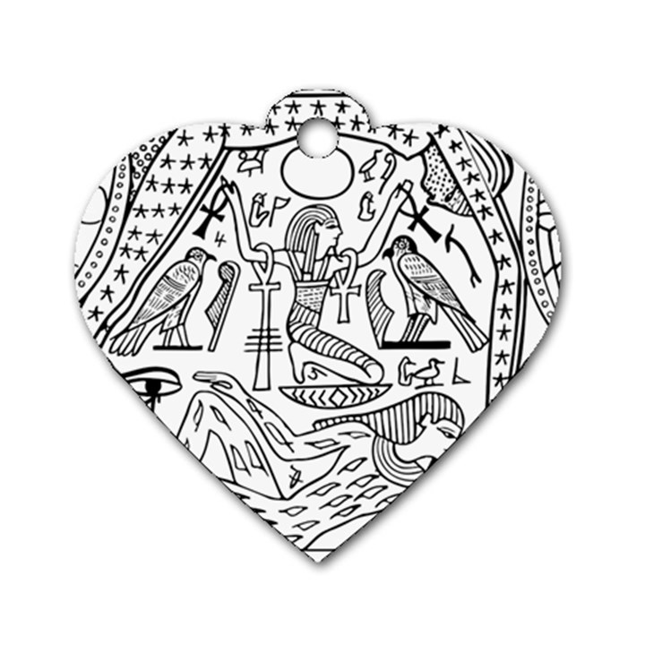 Egyptian Hieroglyphics History Seb Dog Tag Heart (Two Sides)