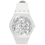 Egyptian Hieroglyphics History Seb Round Plastic Sport Watch (M) Front