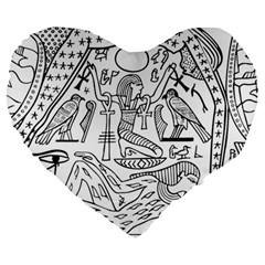 Egyptian Hieroglyphics History Seb Large 19  Premium Heart Shape Cushions