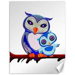 Owl Mother Owl Baby Owl Nature Canvas 18  X 24  by Sudhe