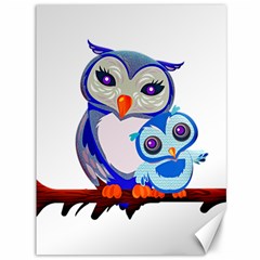 Owl Mother Owl Baby Owl Nature Canvas 36  X 48  by Sudhe