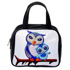 Owl Mother Owl Baby Owl Nature Classic Handbag (one Side) by Sudhe