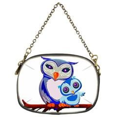 Owl Mother Owl Baby Owl Nature Chain Purse (two Sides) by Sudhe