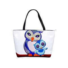 Owl Mother Owl Baby Owl Nature Classic Shoulder Handbag by Sudhe