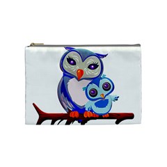 Owl Mother Owl Baby Owl Nature Cosmetic Bag (medium) by Sudhe