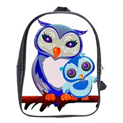 Owl Mother Owl Baby Owl Nature School Bag (large) by Sudhe