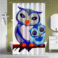 Owl Mother Owl Baby Owl Nature Shower Curtain 48  X 72  (small)  by Sudhe