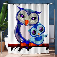 Owl Mother Owl Baby Owl Nature Shower Curtain 60  X 72  (medium)  by Sudhe