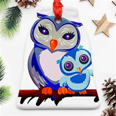 Owl Mother Owl Baby Owl Nature Bell Ornament (two Sides)