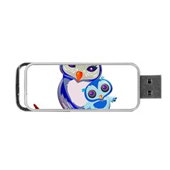 Owl Mother Owl Baby Owl Nature Portable Usb Flash (two Sides) by Sudhe