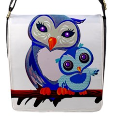 Owl Mother Owl Baby Owl Nature Flap Closure Messenger Bag (s) by Sudhe