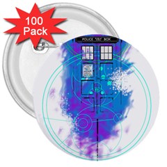 Tattoo Tardis Seventh Doctor Doctor 3  Buttons (100 Pack)  by Sudhe