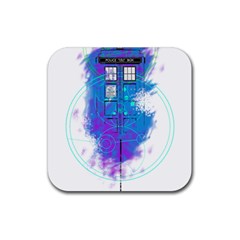 Tattoo Tardis Seventh Doctor Doctor Rubber Coaster (square)  by Sudhe