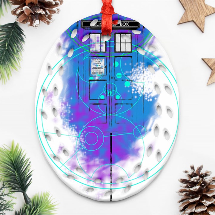 Tattoo Tardis Seventh Doctor Doctor Ornament (Oval Filigree)