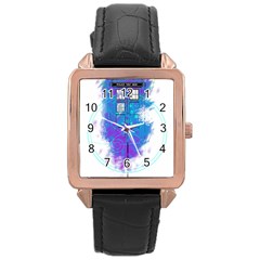 Tattoo Tardis Seventh Doctor Doctor Rose Gold Leather Watch  by Sudhe