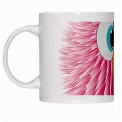 Bird Fluffy Animal Cute Feather Pink White Mugs by Sudhe