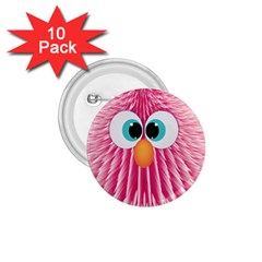 Bird Fluffy Animal Cute Feather Pink 1 75  Buttons (10 Pack) by Sudhe