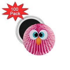 Bird Fluffy Animal Cute Feather Pink 1 75  Magnets (100 Pack)  by Sudhe